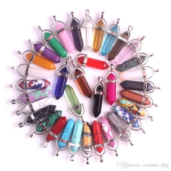 

cross heart stone pendant for bullet bulk quartz point healing necklace chakra making natural charm hexagonal crystals prism jewelry kqklg
