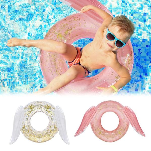 

colorful glitter swimming ring for children inflatable pool tube float boys girl water fun toys