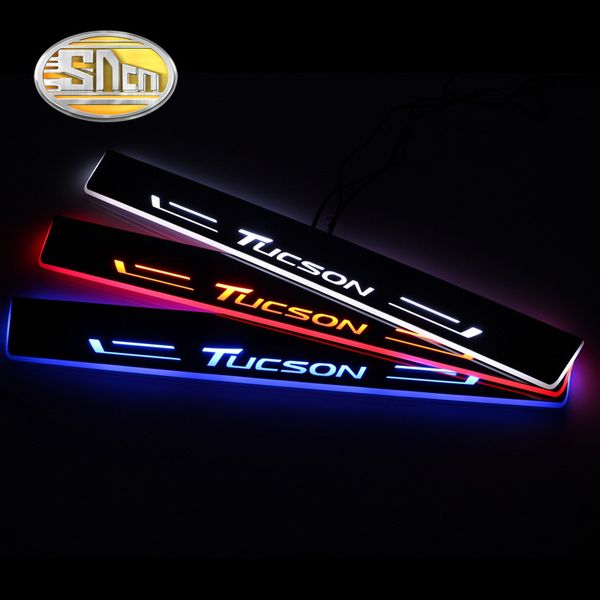 

sncn car led door sill for tucson 2020 - 2020 ultra-thin acrylic dynamic led welcome light scuff plate pedal