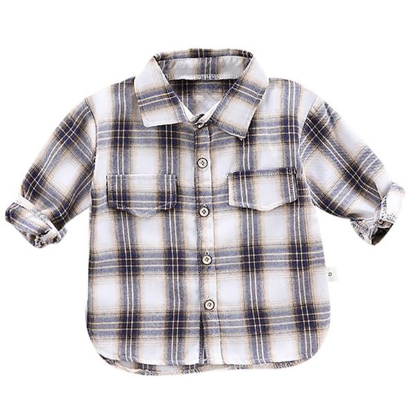 

Autumn Baby Boys Long Sleeve Plaid Print Shirts Kids Tops Tees Shirts Casual Blouse Boys Shirts Shein Kids Clothes Blusas #C