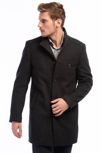

dewberry male антрацитовое пальто-1020001p8356, Black;brown