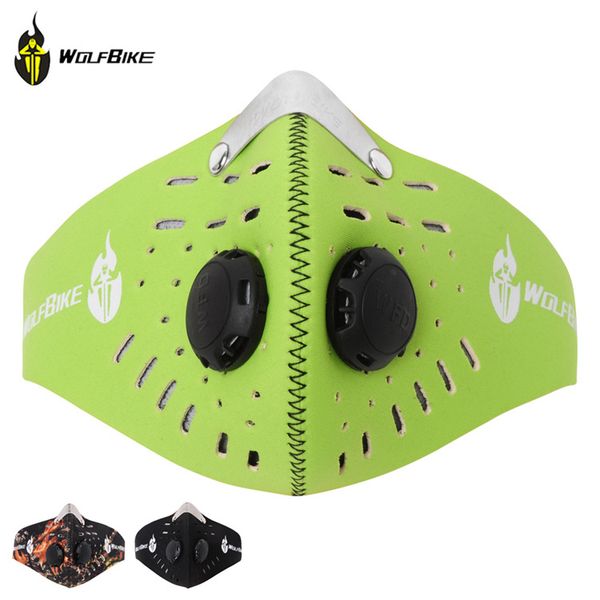 

wosawe anti-pollution cycling mask w/activated filter coutdoor riding mask bicycle wind proof active carbon dust bc308, Black