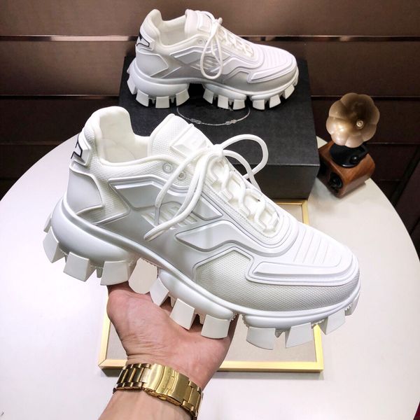 

luxurious designer prada p cloudbust thunder lace up sneakers 19fw capsule series color matching men s platform luxury sneakers, Black
