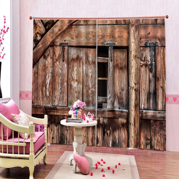 

american country style shower curtain old wooden garage door living room bedroom blackout curtain
