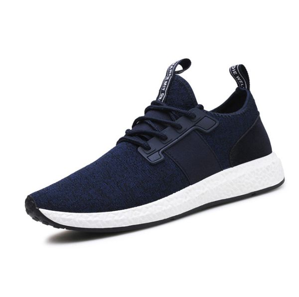 

2020 men's casual flying line knitted board shoes trend elastic band sports breathable non-slip wear-resistant wild men's shoes, Black