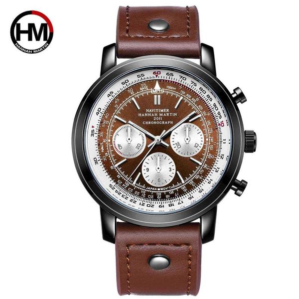

japanese movement men's pilots airtime watch european and american sports wish army skin watch, Slivery;brown