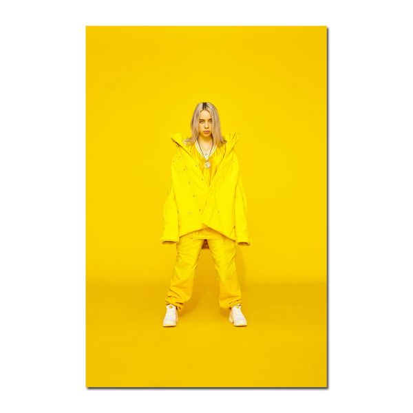 

art canvas or silk print music singer billie eilish poster 24x36 13x20 inch for room decor decoration-009