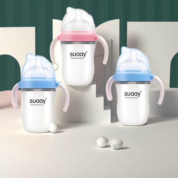 

150ml wide caliber natural milk water silica gel baby bottle wide breast shaped nipple for babies