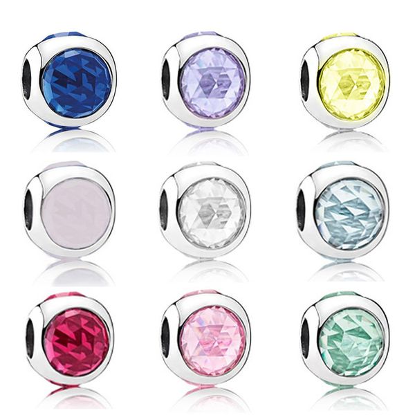 

new 100% 925 sterling silver pandora three sides of crystal charms bead fit bracelets diy bracelet the factory wholesale, Black