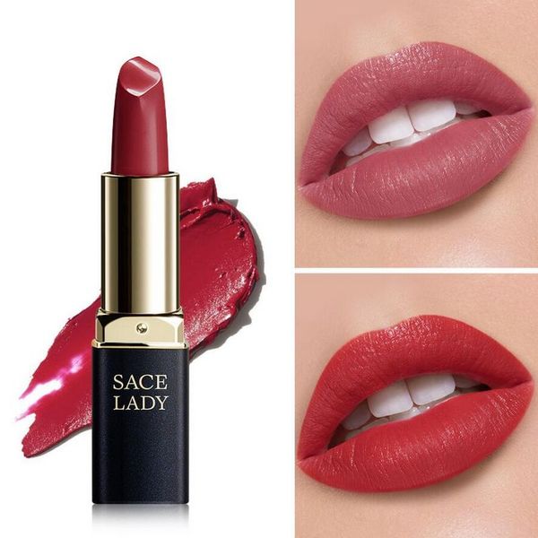 

sace lady 18 colors silky matte lipstick makeup waterproof nude velvet lip stick make up smooth high pigmented texture cosmetic