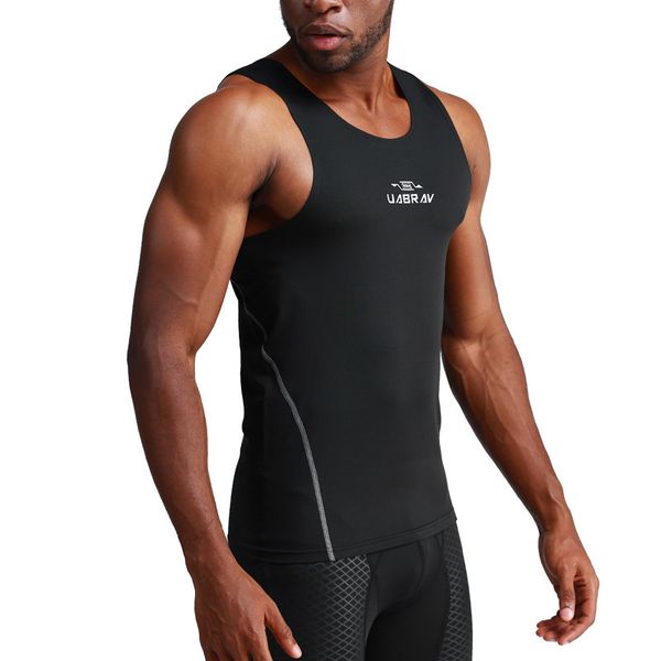 

2019 tank men fitness running vest dry fit muscle training bodybuilding sleeveless fitness shirts gym compression tights, Black;blue