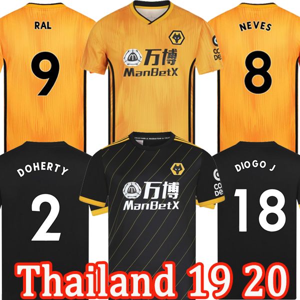

2019 2020 Wolves NEVES RAUL home Soccer Jerseys Adult 19 20 Wolverhampton Wanderers football shirts Doherty DIOGO J. maillots de foot