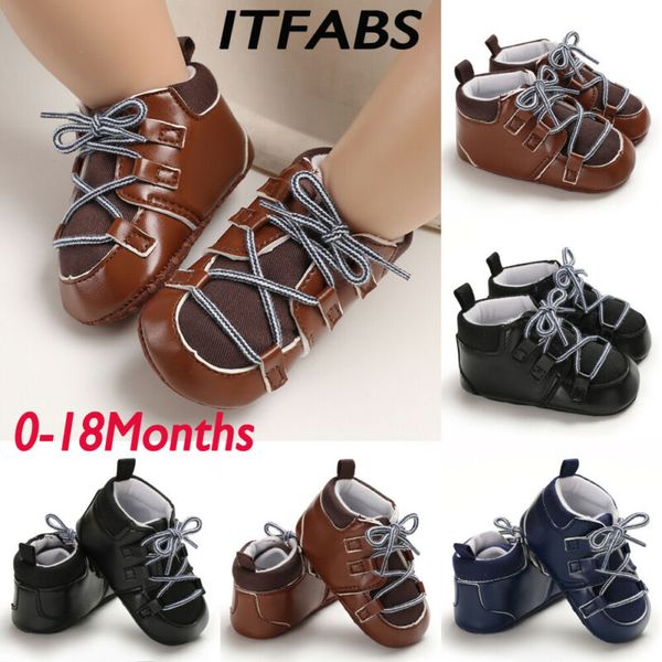 

newborn baby boy girls soft sole crib shoes warm boots anti-slip sneakers 0-18m, Black