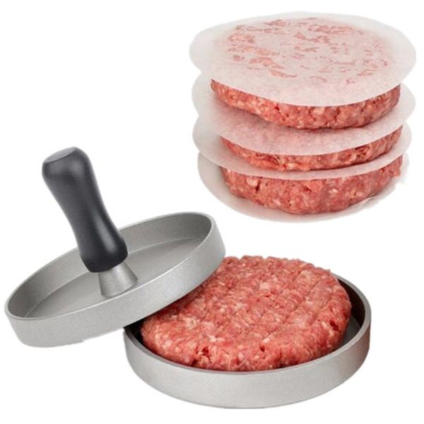 

новый антипригарным круглой формы hamburger пресс maker мясо говядины гриль burger пресс-mold самодельный производитель алюминия moldb2 мяса