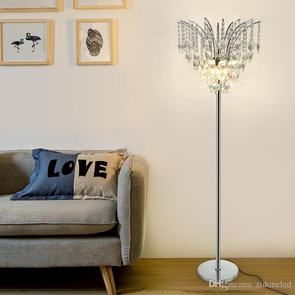 

Luxury LED floor lamp simple modern crystal floor lamp study standing lamp for bedroom living room creative post-modern floor light