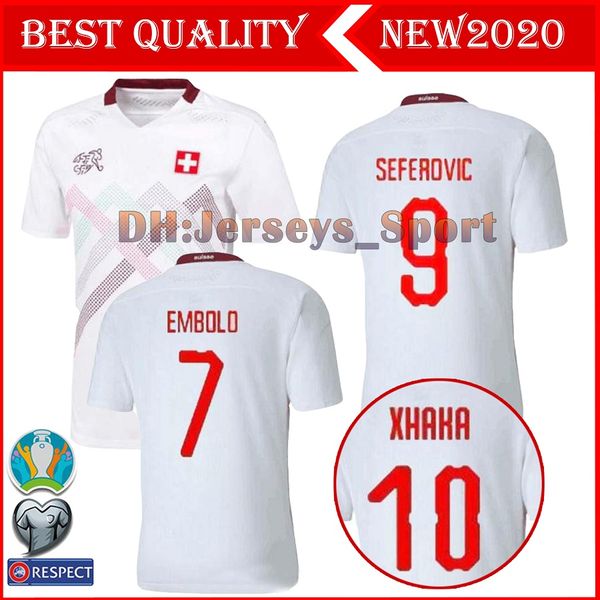 

suisse 2020 2021 switzerland soccer jerseys away white 20 21 switzerland akanji zakaria rodriguez elvedi national team football shirts, Black;yellow