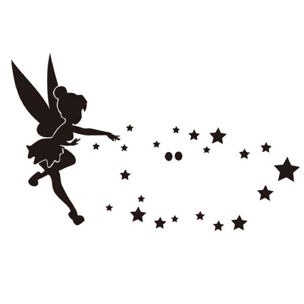 

28pieces/set fairy stars 3d wall stickers plastic mirror decals fairy & stars