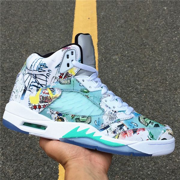 

wholesale new 5 v wings men basketball shoes 5s colorful sports low sneakers outdoor trainers size 8-13 with box ing