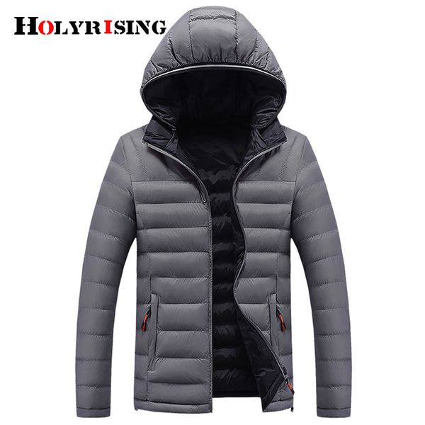 

holyrising men parka casual winter coat warm hooded outwear ultralight classic overcoats zipper male windproof jackets 18957-5, Tan;black