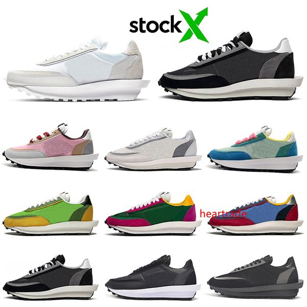 

stock x sacai ld waffle ldv running shoes men women chaussures triple black white nylon pine green gusto mens trainer sports sneakers runner