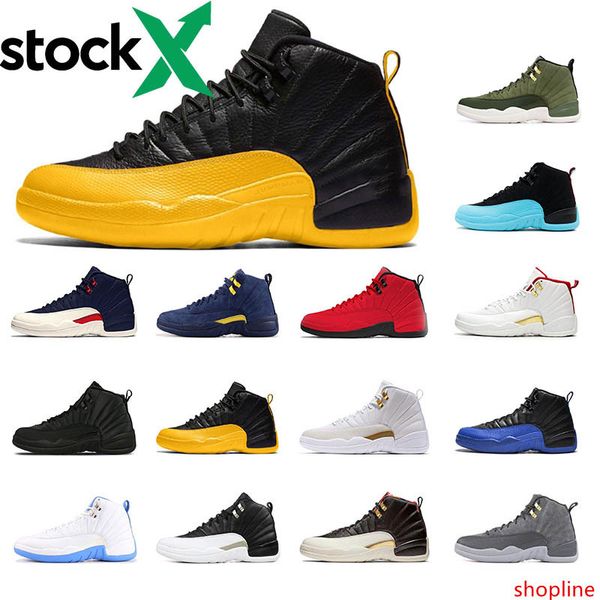 

stock x 12 men basketball shoes gym red game royal university gold gamma blue taxi flu game wolf grey mens trainers sneakers