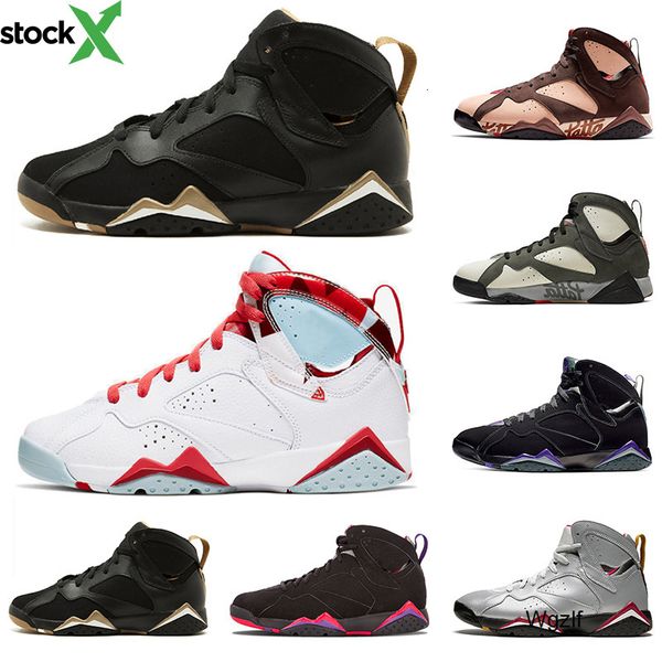 

2020 new jumpman 7 z mist 7s gmp patta x icicle mens basketball shoes raptro reflective of a champion bordeaux sneakers, Black