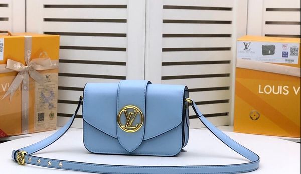 

the flip cover and adjustable belt buckle adorn the handbag.monogram floral magnetic buckles with colorful leather lining and clamshell bott