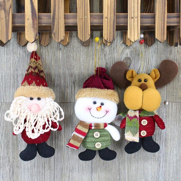 

christmas santa claus doll deer xmas tree pendant gadgets ornaments festival party decorations supplies kids gift toys fa3137