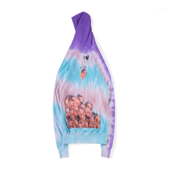 

long sleeve hooded sweatshirts fashion teenagers pullover stormi 2 party blue hoodie hip hop tie dyed, Black