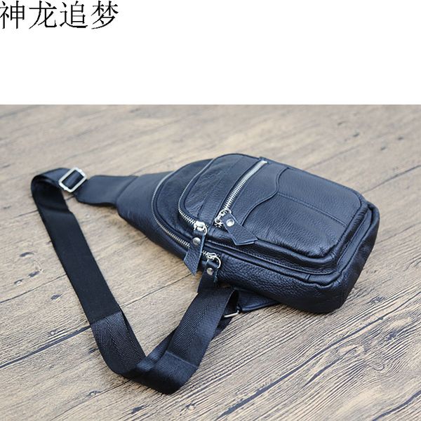 

genuine leather mens sling bag single shoulder bag men chest pack messenger crossbody for man bolsas masculina purse