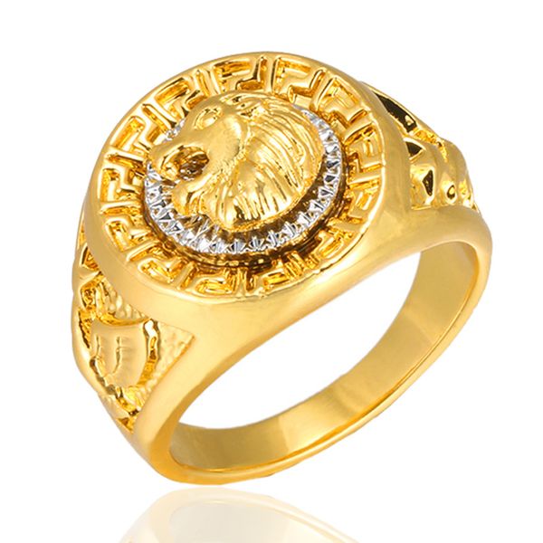

Высокое качество Мужская Hip Hop Gold Silver Lion Ring Гравировка Резные кольцо сплава подарк
