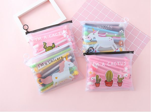 

20 шт. / пакет kawaii черными чернилами гелевая ручка 0.5 мм мультфильм пластиковые ручки гель письменные офис школьные принадлежности канце