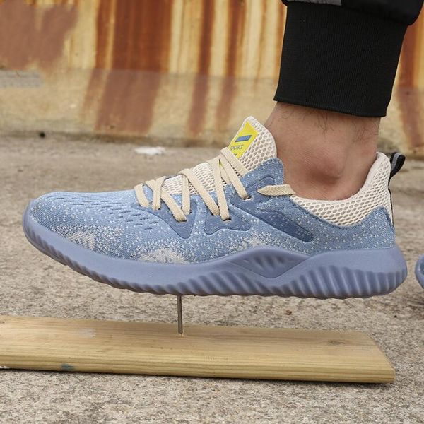 

summer new fashion steel toe work shoes for men casual sneaker puncture proof safety shoes man breathable light industrial, Black