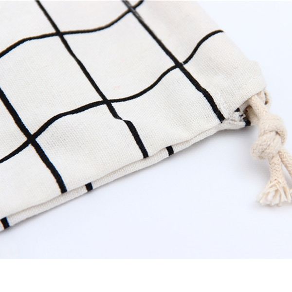 

хлопок и льняные lattice beam холст drawstring сумка косметическая сумка для путешествий макияж дело организатор женщины мужчины обувь чехол