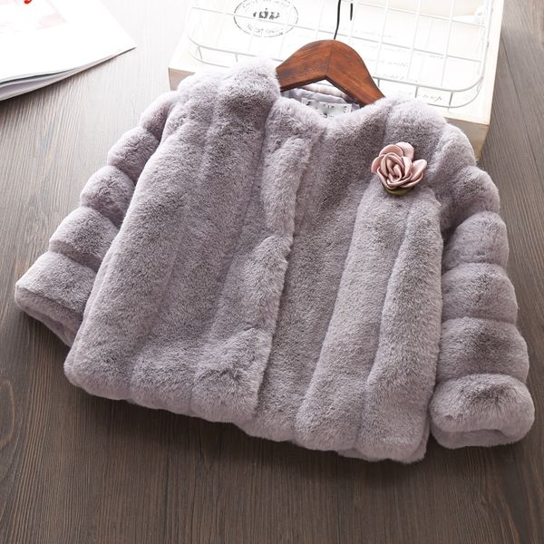 

fur coat children wool & blends kids winter jacket girls coats kids clothes floral kids jackets for girls coat, Blue;gray