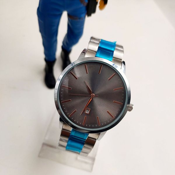 

2020 watch designer stainless watch men's new fashion leisure steel quartz sports reggio leather brand men's military strap marma, Slivery;brown