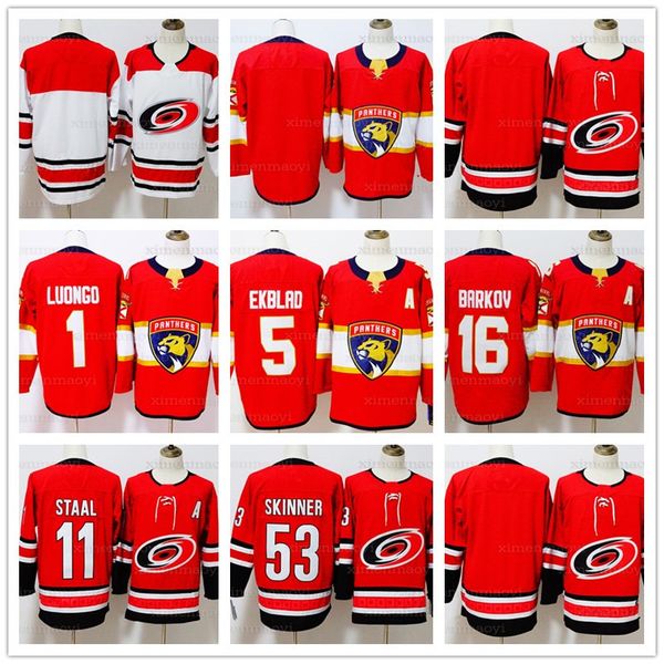 

Men's Carolina Hurricanes 11 Staal 53 Jeff Skinner Florida Panthers 1 Roberto Luongo 5 Aaron Ekblad 16 Aleksander Barkov hockey Jerseys