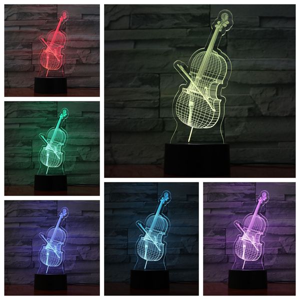 

cello usb 3d led night light multicolor rgb boys child kids baby gifts musical instrument atmosphere table lamp bedside neon
