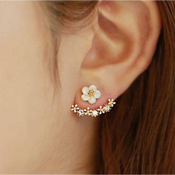 

women's studs fresh style flower shaped ladylike vogue accessory, Golden;silver