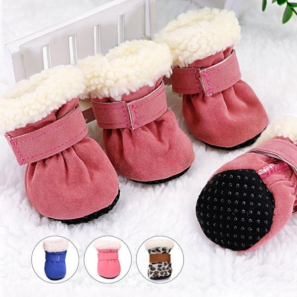 

4pcs pet dog shoes waterproof winter dog boots socks anti-slip puppy cat rain snow booties footwear for small dogs chihuahua