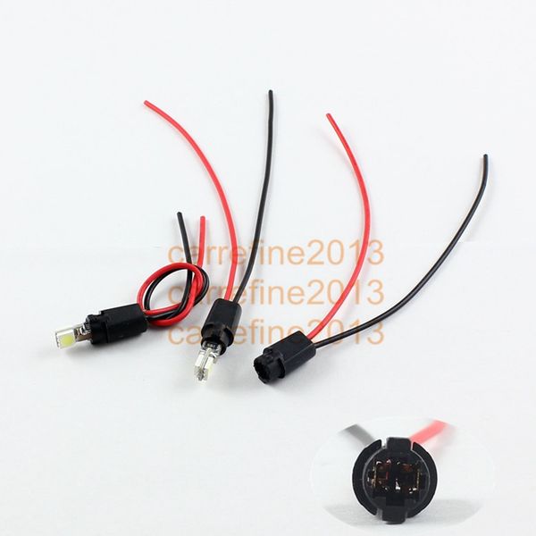 

2pcs t5 bulb+2pcs car led lamp connector t5 bulb holder adaptor for led bulb auto wedge base socket for reading lamp