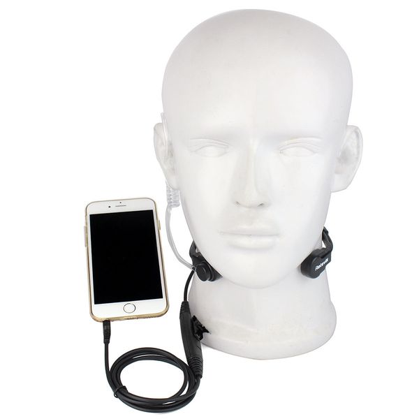 New R-151 1 Pin PTT garganta Mic Fone Covert Air Tubo Headset para o telefone móvel