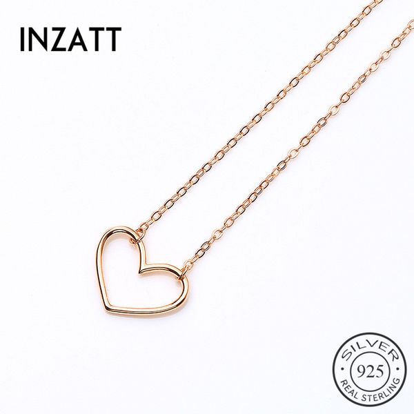 

inzagenuine 925 sterling silver romantic heart pendant necklace 2018 fine jewelry for women engagement cute accessories gift