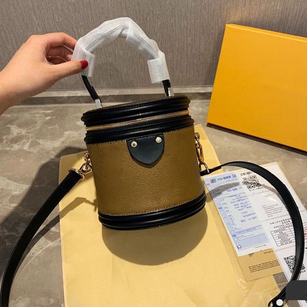 

classic printing flower mini monogram handbags purses bucket bag genuine leather barrel cosmetic tote shoulder bags women crossbody bag