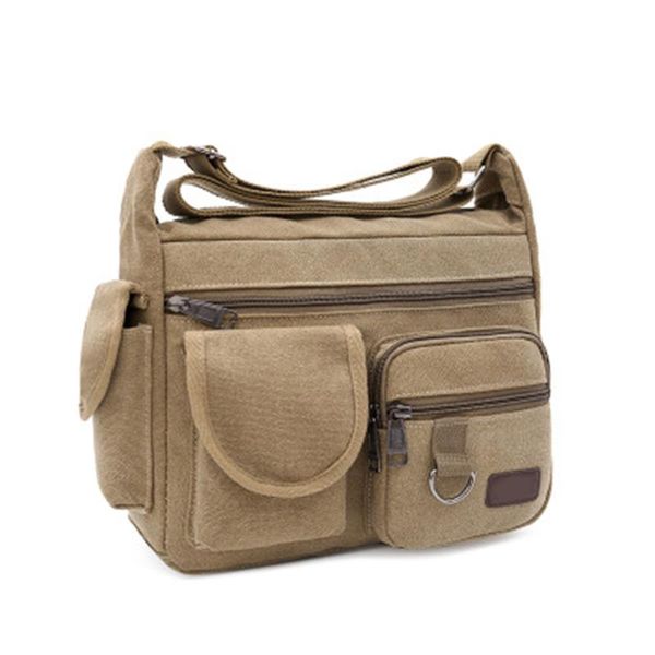 

men vintage shoulder crossbody bag canvas large capacity for school travel mobile phone sale-wt