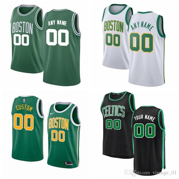 

boston celtics city carsen edwards 4 kemba walker 8 jayson tatum marcus smart morris hayward jaylen brown irving nba basketball jers, Black