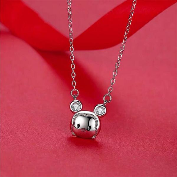 

2020 small cute animal zodiac signs pendant around neck jewelry items rat mouse 925 sterling silver choker woman necklace