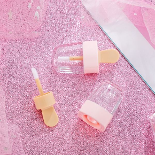 

pink empty lip gloss tube containers cream jars diy make up tool cosmetic ice cream transparent lip balm refillable bottle