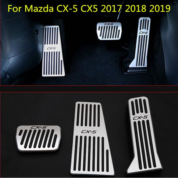 

fuel brake foot rest pedals plate non slip accelerator brake pedal pads cover for cx-5 cx5 2017 2018 2019,car-styling