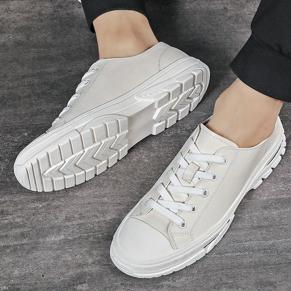 

ins genuine leather shoes men sneakers cool young man white shoes men casual shoes cow leather male footwear thick sole a1762, Black